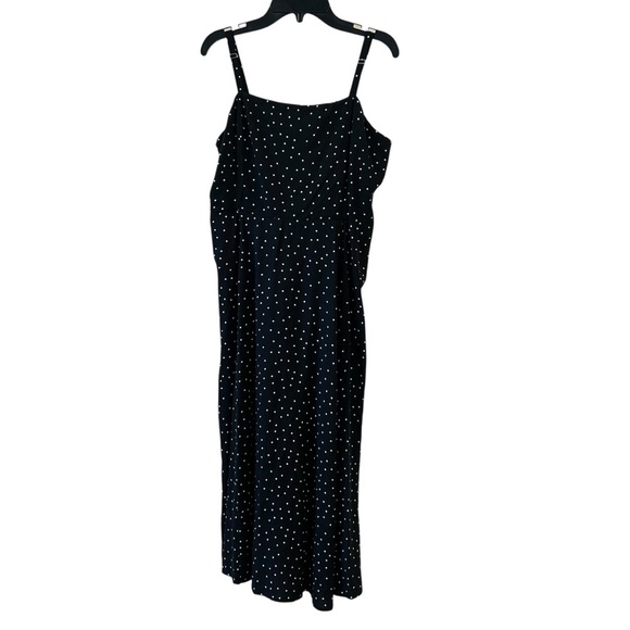 GAP Black and White Polka Dot Maxi Dress Fall Casual Layering Seasonal Medium - Picture 4 of 7